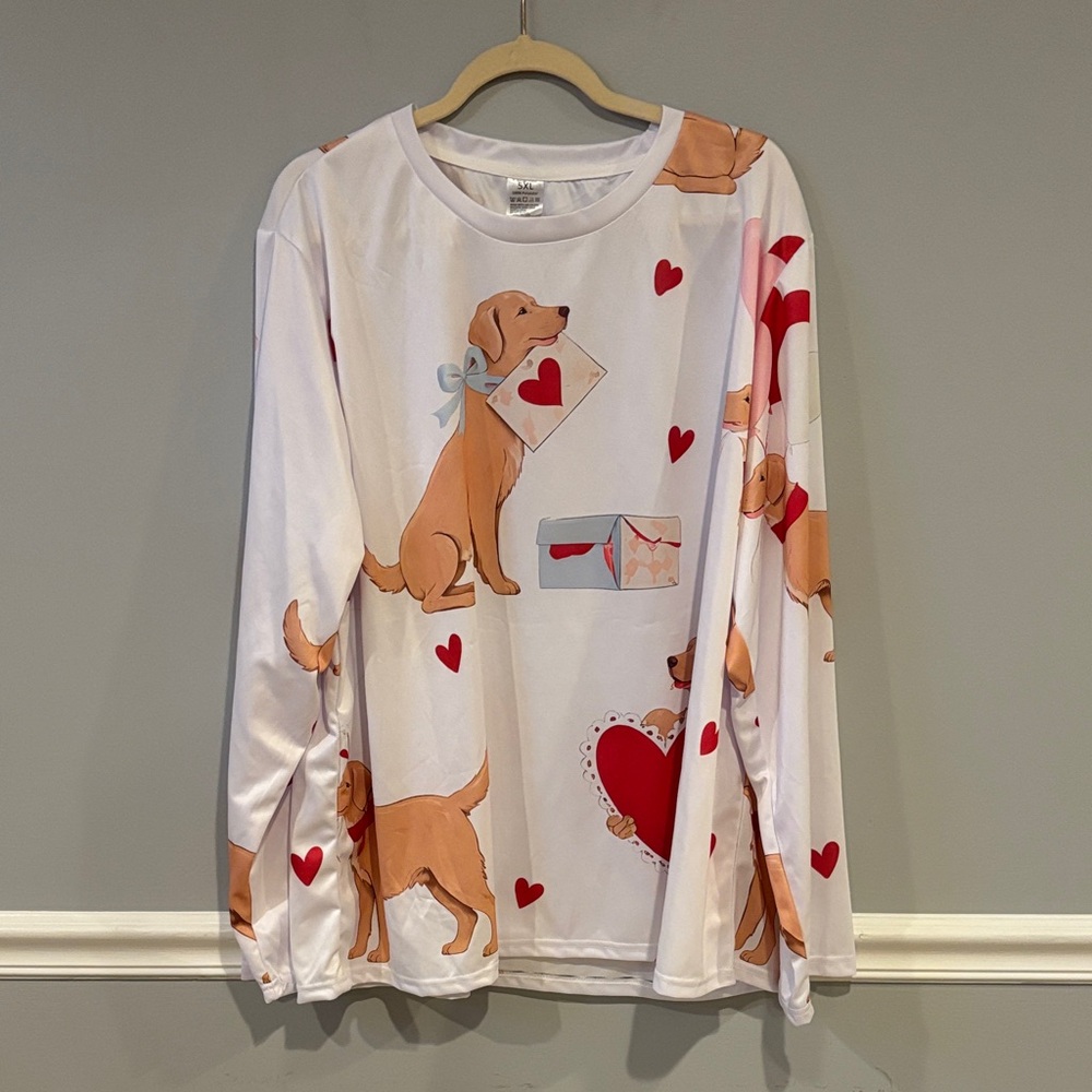 Cute Dog Print Long Sleeve Shirt